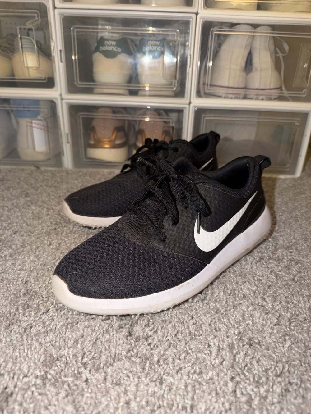 Nike Women's Roshe G Golf Shoes Black White CD6066-001 Size 8
